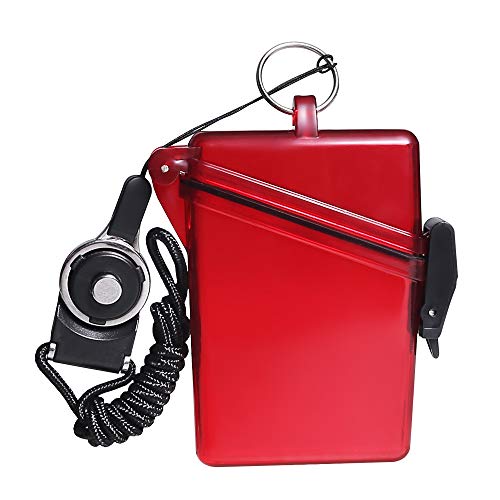Sport Waterproof ID Card Badge Holder Case with Lanyard Cover Multiple Credit Cards, Registration, ins Card Heavy Duty Durable Locker,Dry Box (Red) - color: Red