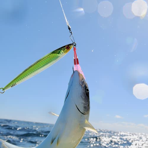 3pcs Saltwater Vertical Fishing Jigs Metal Jigging Spoon | Speed Fast Deep Sea Jigging Fishing Lures Luminous Lead Jigs with Assist Hooksfor Tuna Bass Dogtooth Grouper(5.29oz/5.64oz) - color: B-speed fast sinking fishing jigs 5.29oz