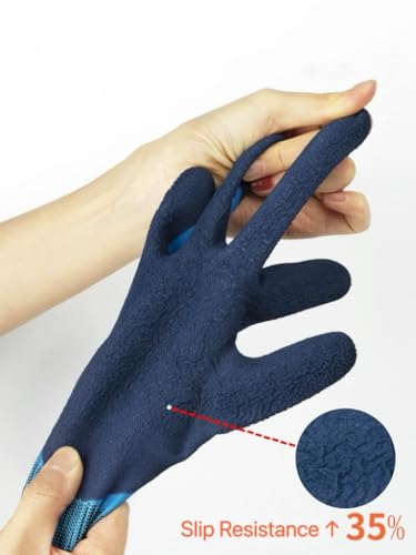 Women Men Waterproof Fishing Gloves,Anti-Slip Catch Fish Gloves,Puncture Proof Fishing Gloves for Handling,Catching,Cleaning - color: Blue