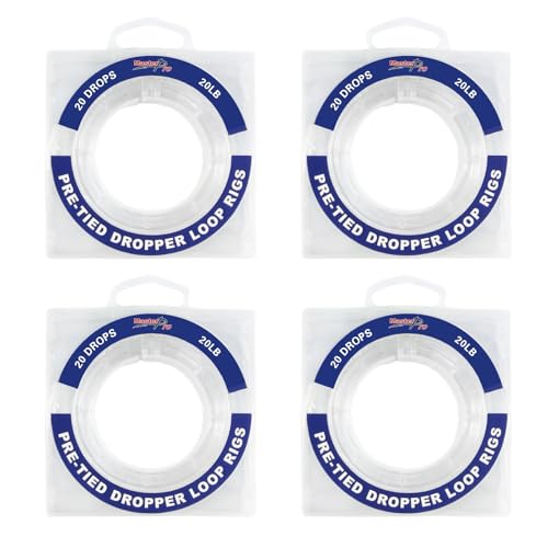 MASTERPRO Pre-Tied Dropper Loop Rigs, Fishing Line Spool 10LB 15LB 20LB 30LB 40LB 50LB 60LB 80LB 100LB, Suitable for Saltwater Freshwater Fishing - size: small bobbin-10LB