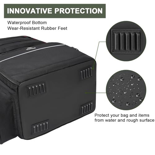 MATEIN Fishing Backpack, Water Resistant Tackle Storage Bag with Rod Holders & Cooler, Fishing Gifts for Men - color: Black - Large