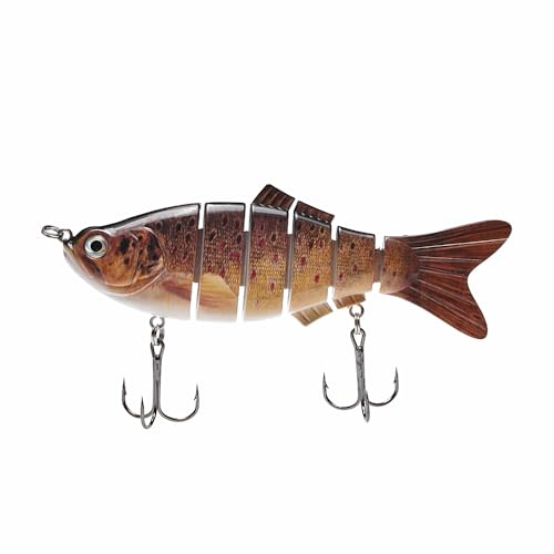 Large Multi Jointed Fishing Lures Bait,Big Giant Fishing Bass Lures,Crankbaits Swimbaits with Treble Hook - color: A8-7.87",4oz