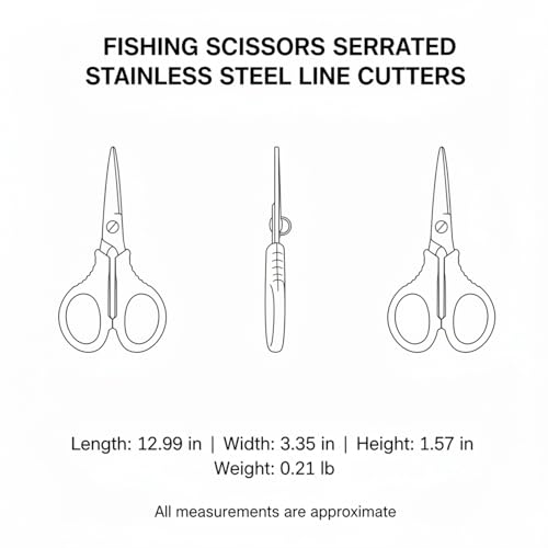 Serrated Stainless Steel Fishing Scissors for Braided PE Line - Compact Line Cutters