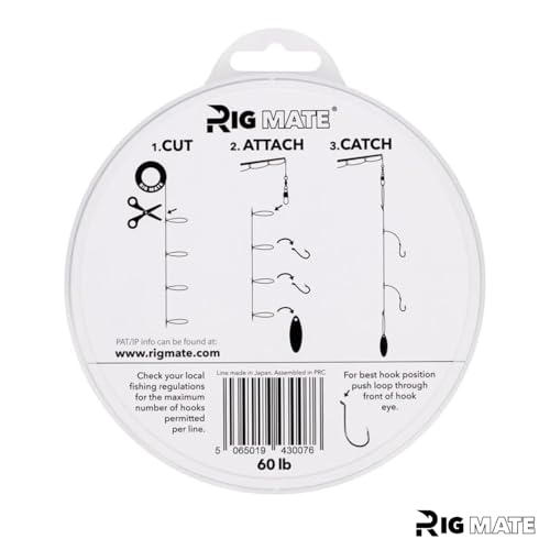 60 lb Pre-Tied Dropper Loop Rigs. Fishing Line Spool. Loops 18 Inches Apart with 5.5 Inch Loop Size. Perfect for Saltwater & Freshwater Fishing. Perfect for Snapper & Other Bottom Feeding Fish.