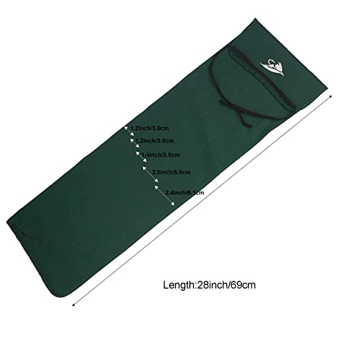 Aventik Fly Fishing Rod Bag Fishing Rod Sleeve Cover Pole Sock Glove Protector Bag Pouch with 5 Compartments - color: Green+khaki+coffee, size: 28inch/69cm