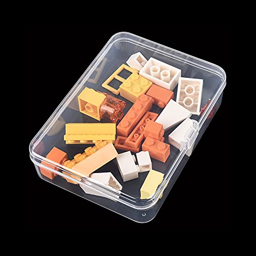 8 Pack Rectangular Clear Plastic Storage Containers Box | Hinged Lid, For Beads and Small Craft Items, 4.5 x 3.3 x 1.1 inch - size: 4.5 x 3.3 x 1.1 inch
