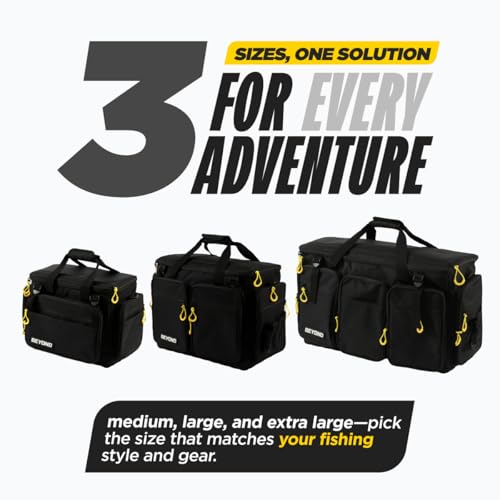 Beyond Fishing Hauler Tackle Bags - Water Resistant With Hard Molded Bottom - Perfect for Fresh Water & Salt Water Fishing Tackle Storage - Holds Tackle Boxes and Fishing Gear - size: c - Extra Large