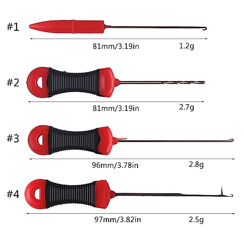 Baits Needle Stainless Steel Fish Stringer 4 in 1 Carps Fishing Baits Needle Tool Drilling Hook for Making Rigs Fish Pellets Baiting - color: B