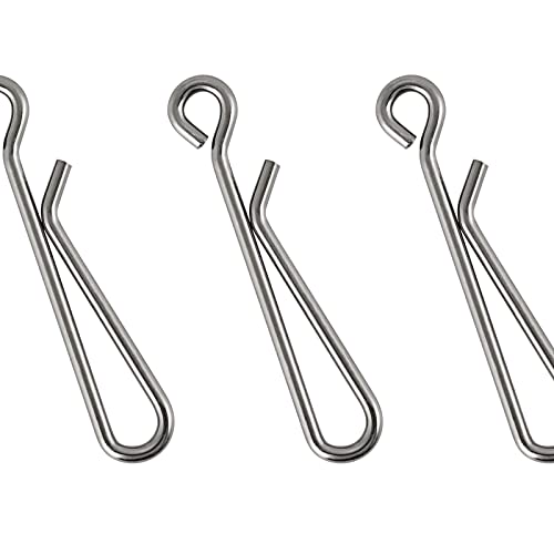 Dr.Fish 50 Pack Fishing Clips Quick Change Speed Clips Crankbait Snaps Stainless Steel Line Lure Hook Connector Freshwater - size: #6-77LB-1.3"