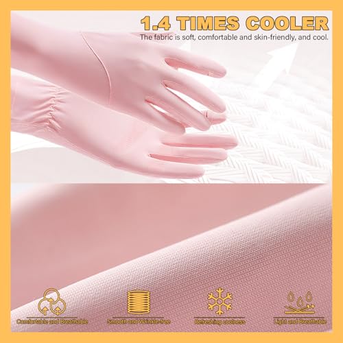 UPF 50+ Sun Protection Gloves for Women – Driving UV Protection Sun Gloves for Driving Hiking Outdoor Activities - color: Pink