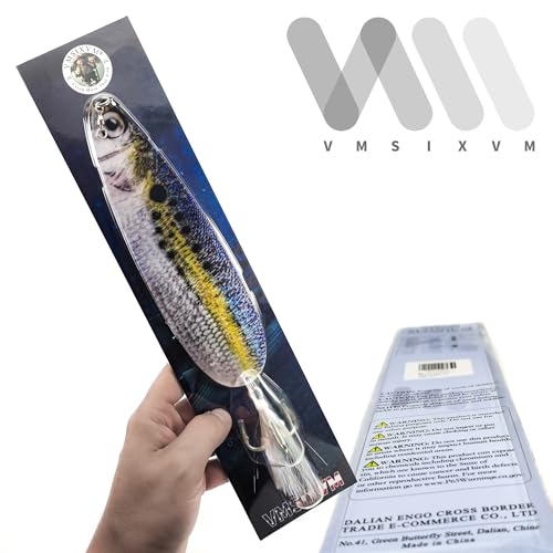 Magnum Flutter Spoon Deep Sea Jigging Fishing Lures, 7.5-9 Inch Large Hard Metal Sinking Trolling Casting Striper Fishing Spoon Baits for Striped Bass, Salmon, Walleye, Saltwater, Freshwater - color: C2 - 9" Classic - Menhaden