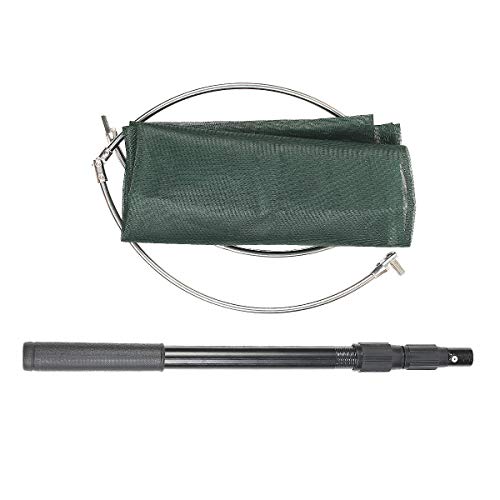Professional Insect and Butterfly Net with 14" Stainless Ring, 26" Net Depth, Strong Aluminum Telescopic Handle Extends to 39", Muslin Banding at the Top