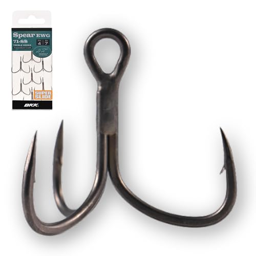 BKK Spear EWG-71 SS Freshwater Treble Hook | 1X | Super Slide Coating | Inward Facing Needle Point - size: 1#