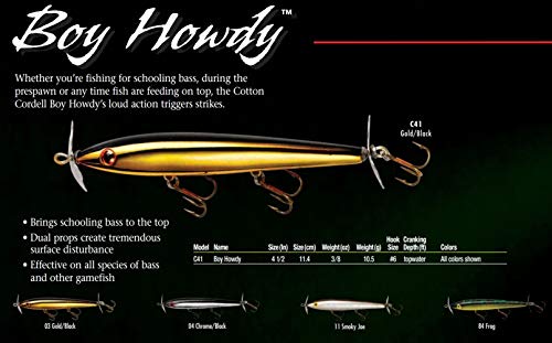 Cotton Cordell Boy Howdy Topwater Fishing Lure - color: Chrome/Black Back, style: Dual Propeller