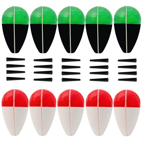 Peg Floats Slotted 10PCS Catfish Fishing Floats Foam Slip Bobbers for Fishing Santee Rig Crappie Panfish Bass Trout 1.2in,2in - size: 2in-5cm