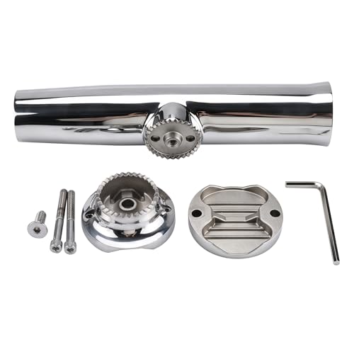 NovelBee 2pcs Boat Fishing Rod Holder,Stainless Tournament Style Clamp on Fishing Rod Pole Holder for Rails 1-1/4" to 2"