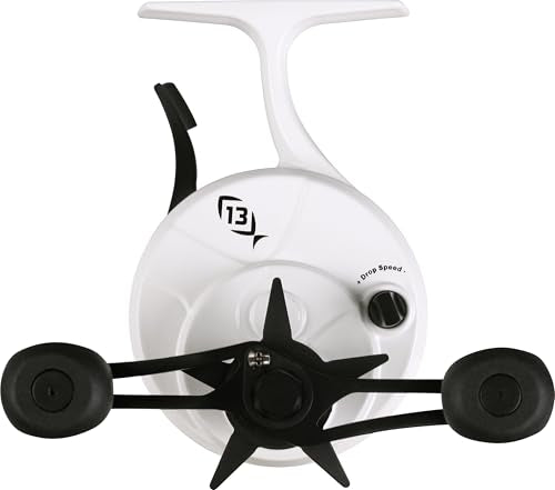 13 Fishing - Freefall Ghost - Inline Ice Fishing Reels - style: Left Hand Retrieve