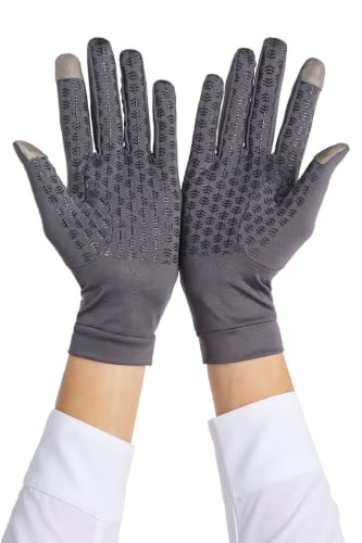 Coolibar Full Finger UV Sun Gloves - UPF 50+ Sun Protection - Gannett - color: Charcoal, size: X-Small