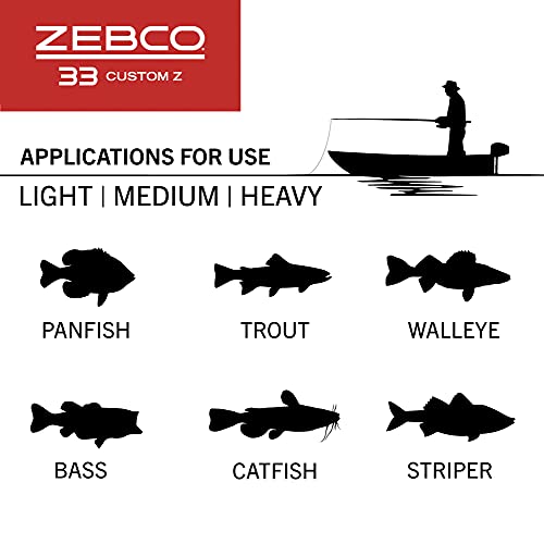 Zebco 33 Custom-Z Spincast Reel and 2-Piece Fishing Rod Combo, 6-Foot Fiberglass Rod with Split-Grip EVA Handle, Quickset Anti-Reverse Fishing Reel with Bite Alert