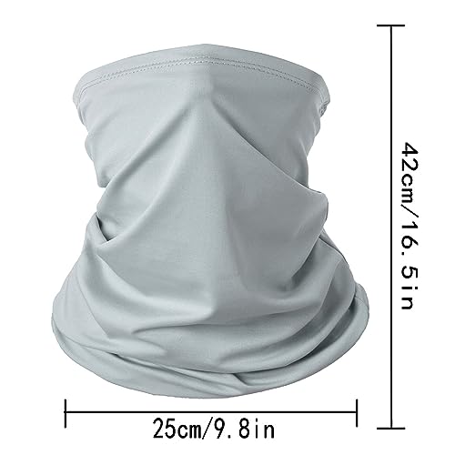 6 Pieces Summer Face Cover Scarf Mens Neck Gaiter For Men Women UV Protection Face Breathable Sun Protection Cycling Running - color: Grey(6-pack)