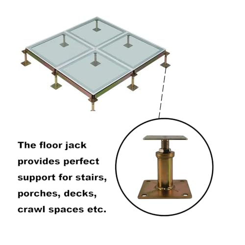 Adjustable 4 1/3" - 7" House Floor Jacks Mini Screw Post Pole for Leveling, Galvanized, 6 Pack - size: 4.3-7 inch