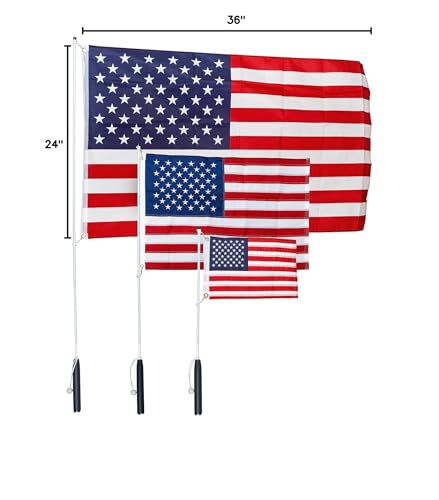 South Wind Designs Boat Rod Holder Flag Pole with Rotating Mounts - Premium Flagpole Kit with Swivel Mounts for Rocket Launcher & Fishing Boats, Fiberglass Rod, EVA Foam Base, 4th of July Decor - style: With Usa Flag