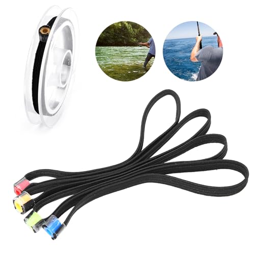 Fishing Line Keeper, Fishing Tippet Spool Ring, 4Pcs Elastic Fabric Fly Fishing Tippet Rings Wire Loop Leader Fishing Accessories