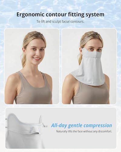 Stelle UV Protection Face Cover Breathable Cooling Neck Coverage Gaiter Scarf Summer Outdoor Activities - color: Light Grey
