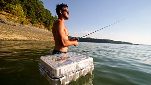Flambeau Outdoors 3000WPNC Waterproof Satchel 3000, Portable Waterproof Tackle Box with Trays, Gray/Clear - without Bottom Cage - size: 3000 Series, style: Standard