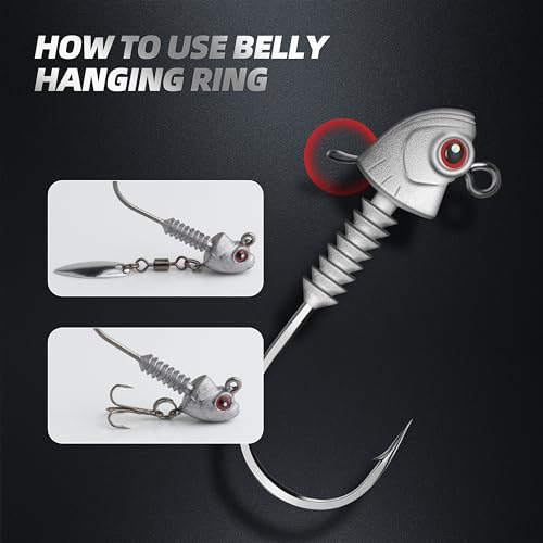 Swimbait Jig Heads, 20PCS/Box, 4 Size Options, Strong Hook & Anti-Loose Design, Ideal for Freshwater & Saltwater Fishing - size: 1/2 oz