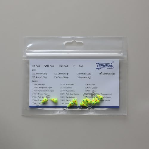10 Pieces 3.0-6.0mm Teardrop Tungsten Ice Jig - color: SP02 Chartreuse Wonderbread Glow, size: TIJ02 3MM 10PCS