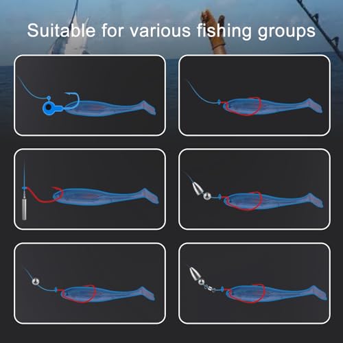 6pcs Fishing Soft Lure Plastic Bait T Tail, Paddle Tail Swimbaits Artificial Bait, Minnow Lures for Bass Pike Trout Perch Fishing Accessory for Saltwater Freshwater