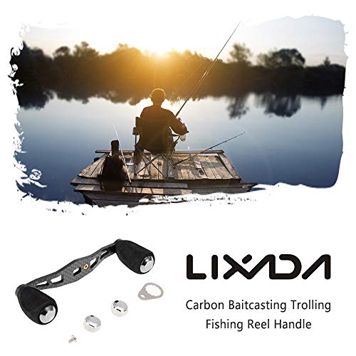 Lixada Carbon Fishing Reel Handle Carbon Baitcasting Trolling Reel Handle Left Right Ultralight Reels Handle Reels Crank - style: Without Converter