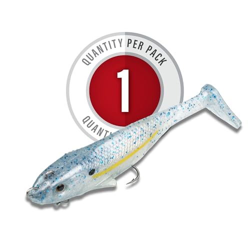 Strike King Final Copy Fishing Lure, Pre-Rigged Soft Plastic Swimbait, Free-Swinging Size 4 Treble Hook, Belly Magnetic Hook Keeper, 7/8-Ounce - color: Sexy Shad