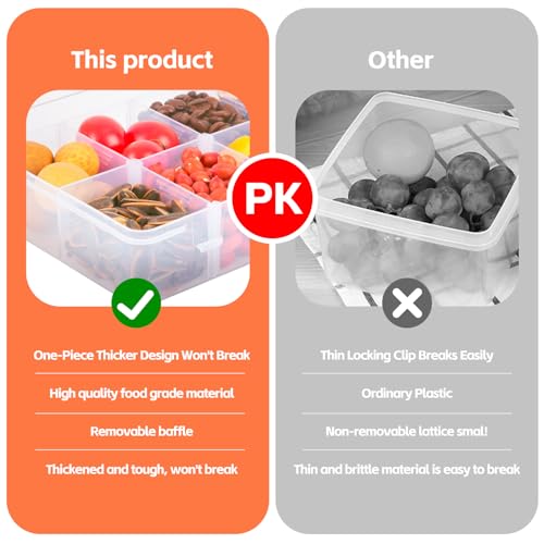 4 Pcs Snack Box Container. | 8 Compartments Snack Containers Reusable Meal Lunch Containers.