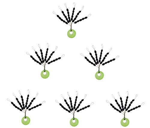 Drchoer Fishing Bobber Stoppers Line Stops: 300pcs Sinker Float Stops for Bass Fishing - Texas Rig Weight Stoppers Size Large Medium Small - color: Black, size: Small