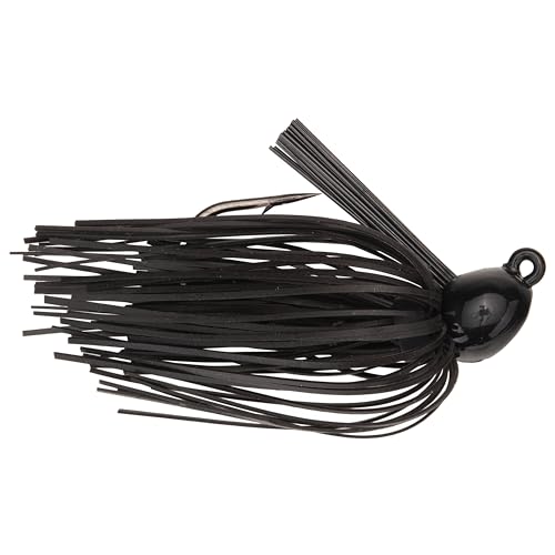 Strike King Bitsy Flip Jig Fishing Lure, Extra-Strong Weed Guard - color: Black, size: 1/4 oz