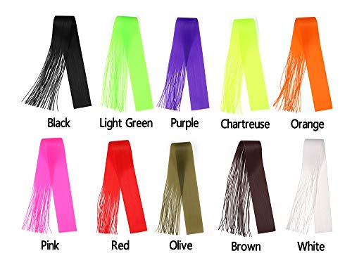 GREATFISHING 10pcs Mix Color 40 Strands/Pack 30CM Length Micro Silicone Rubber Skirts for Soft Worm Trout Fly Legs Fishing Jig Lure Skirts Fly Tying Material