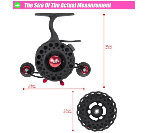 Ultra Portable High-Foot Ice Fishing Reels with Smooth 8KG Drag, Inline Ice Reel and 3.5:1 5+1 BB