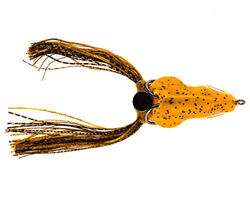 Scum Frog Scumdog Topwater Bass Fishing Hollow Body Frog Lure with Weedless Hooks - color: Pumpkin Seed, size: 5/8 oz