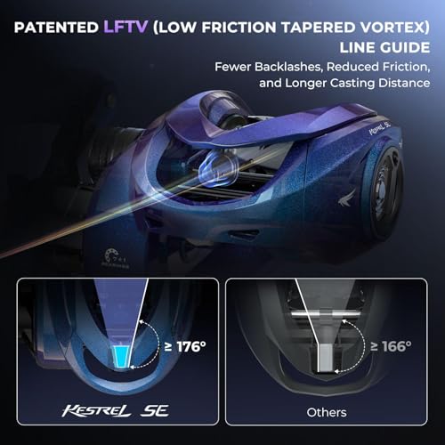 KastKing Kestrel SE Baitcasting Reel, 4.5 oz Ultralight Finesse Baitcaster, Cast Lures Down to 1/32 oz, Powerful Sycron Construction, 7+1 MaxiDur Double Shielded BB, 7.5:1 Gear Ratio - color: Left Handed - 7.5:1
