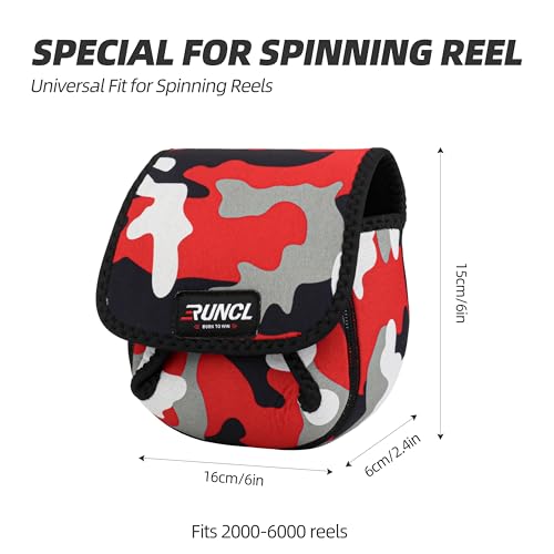 RUNCL Spinning Reel Bag – Protective Storage Pouch for Baitcasting Reels & Spinning Reels, Lightweight & Durable, Ideal for Freshwater & Saltwater Fishing Trips (Camouflage) - color: S-Camouflage
