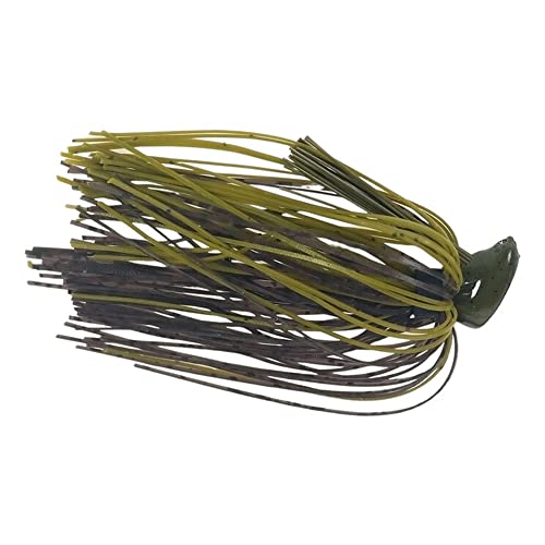 Buckeye Lures 1/2 Oz Flat Top Finesse Jig with Premium Skirting & Rubber Skirt Collar Durable Versatile Fishing Bait - color: Green Pumpkin
