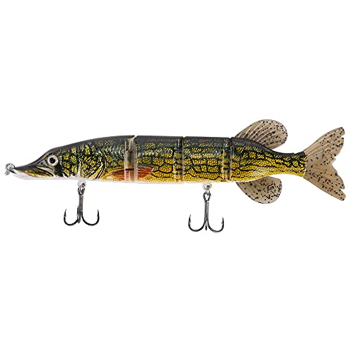 Large Multi Jointed Fishing Lures Bait,Big Giant Fishing Bass Lures,Crankbaits Swimbaits with Treble Hook - color: B5-10.24",3.8oz