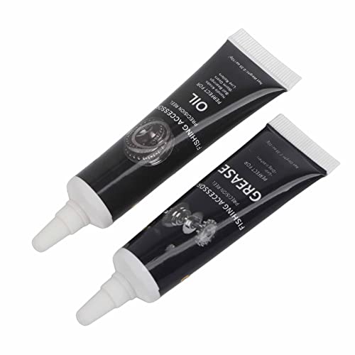 ZJchao Fishing Reel Maintenance Kit Premium Lubricant Oil and Grease Set for Spinning Reel Low Profile Waterproof Anti Rust Fishing Accessories Blue Black 10g Oil 10g Grease - color: Black