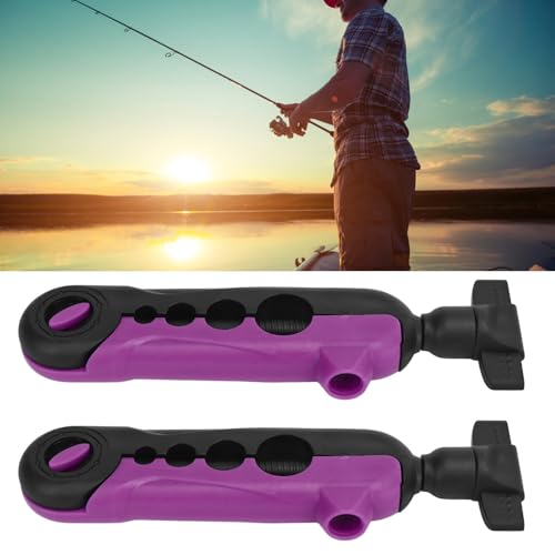 2pc Mini Fishing Line Winder Spooler Machine - Portable Handheld Line Winding Tool, Easy to Install & Use, ABS Durable Plastic with 4 Adaptor Holes for Rods - color: Black & Purple