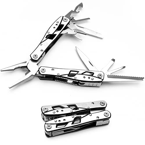 Multitool Plier - 12 In 1 Stainless Steel Pocket Multi Tool With Durable Sheath For Camping, Survival Gear - Safety Locking Camping Accessories With Cutter, Bottle Opener, Screwdriver by Hayvenhurst - style: Plier Multitool