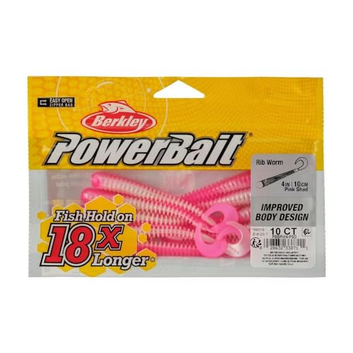 Berkley Berkley PowerBait Rib Worm - color: Pink Shad