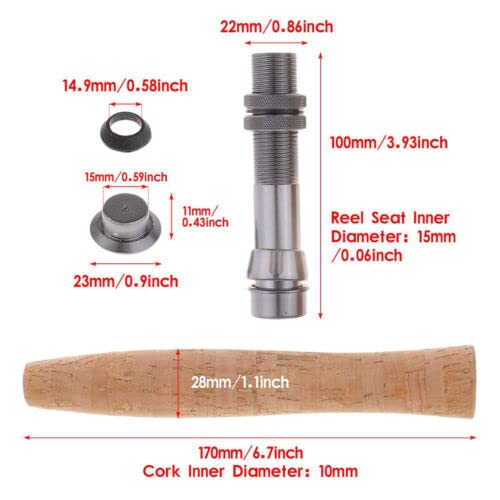 TEAMWILL Fly Fishing Rod Handle Composite Cork Grip Rod Building and Seat Set - style: Model 1