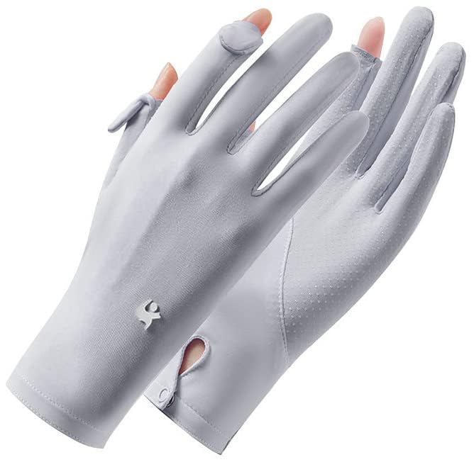 FGSS Summer Sunblock Gloves UV Protection Non-Slip Touchscreen Driving Gloves for Women Cyling Riding Outdoor - color: Pink+grey